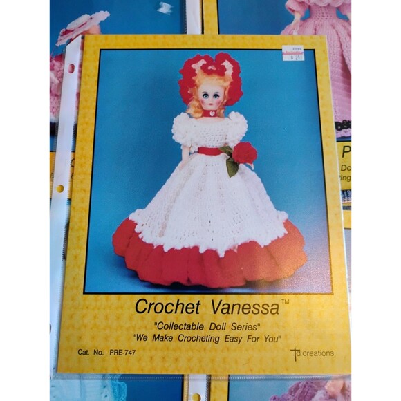 5) Crochet Patterns Bed Girl Doll Outfits TD Creations Collectable Dolls Series - Picture 4 of 11